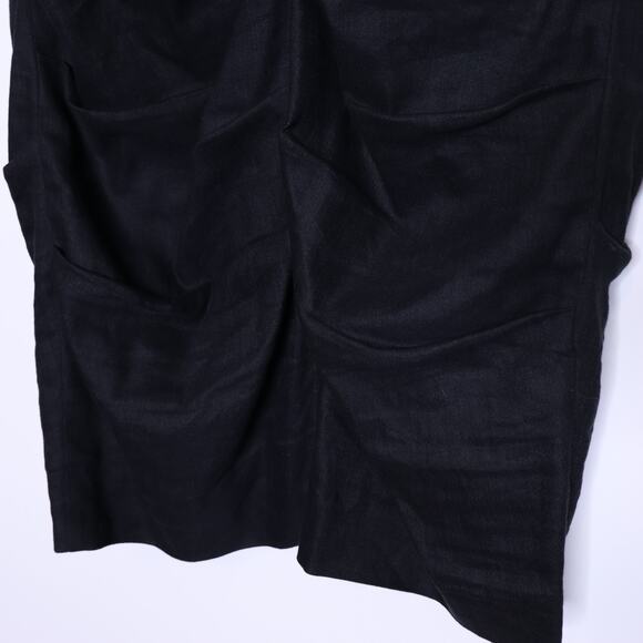 NICOLE MILLER COLLECTION Linen Slouch Dress Black Zip Front Women's 6 - Picture 9 of 13